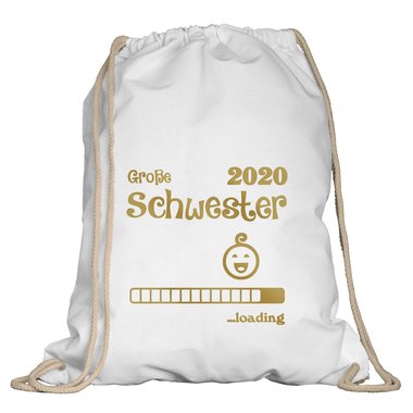 Turnbeutel - Groe Schwester 2020 loading weiss-schwarz