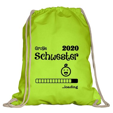 Turnbeutel - Groe Schwester 2020 loading weiss-schwarz