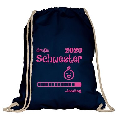 Turnbeutel - Groe Schwester 2020 loading weiss-schwarz