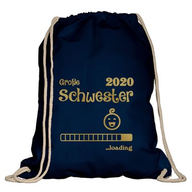 Turnbeutel - Groe Schwester 2020 loading weiss-schwarz