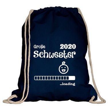 Turnbeutel - Groe Schwester 2020 loading weiss-schwarz