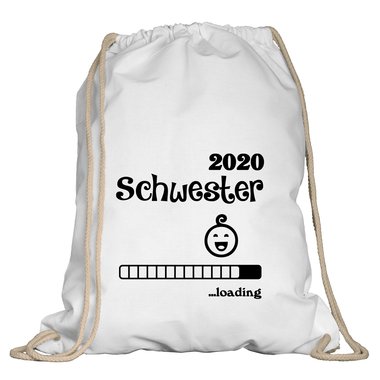 Turnbeutel - Schwester 2020 loading weiss-schwarz