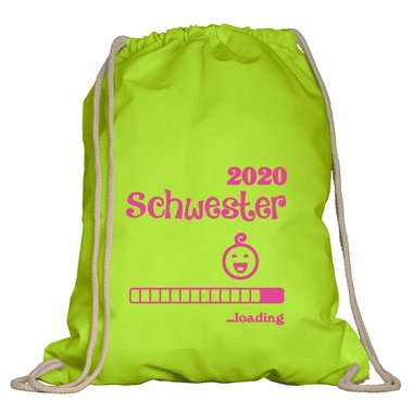 Turnbeutel - Schwester 2020 loading weiss-schwarz