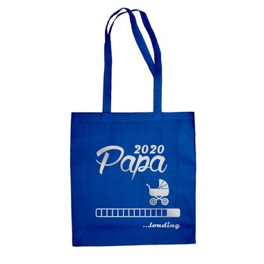 Jutebeutel - Papa 2020 loading royalblau-silber