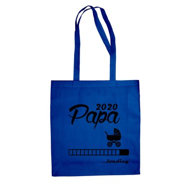 Jutebeutel - Papa 2020 loading royalblau-silber