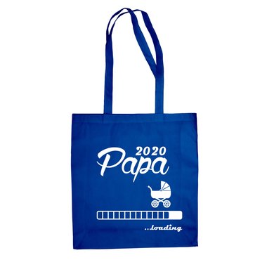 Jutebeutel - Papa 2020 loading royalblau-silber