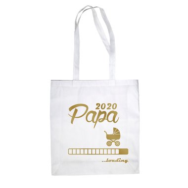 Jutebeutel - Papa 2020 loading royalblau-silber