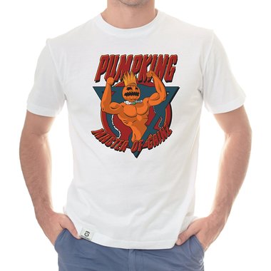 Herren T-Shirt - Pumpking weiss-orange 5XL