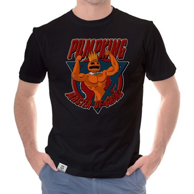 Herren T-Shirt - Pumpking weiss-orange 5XL