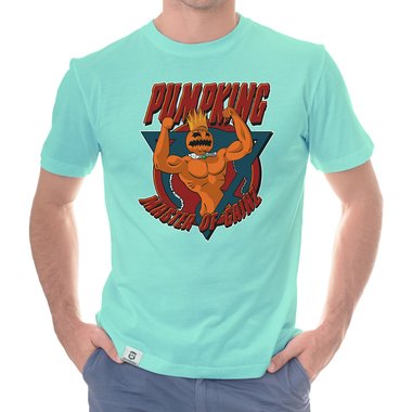 Herren T-Shirt - Pumpking weiss-orange 5XL