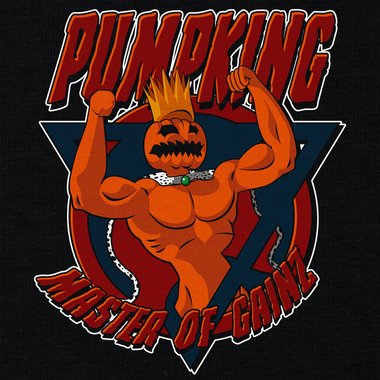 Herren T-Shirt - Pumpking weiss-orange 5XL