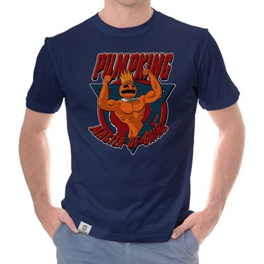 Herren T-Shirt - Pumpking weiss-orange 5XL