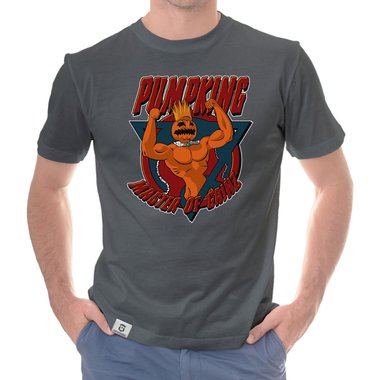 Herren T-Shirt - Pumpking weiss-orange 5XL