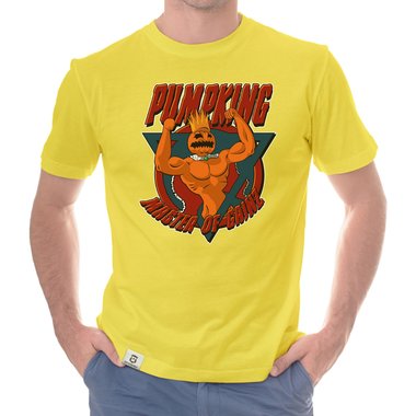 Herren T-Shirt - Pumpking weiss-orange 5XL