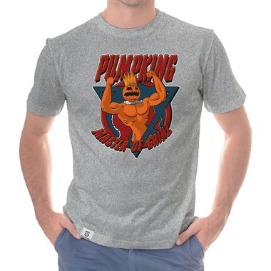 Herren T-Shirt - Pumpking weiss-orange 5XL