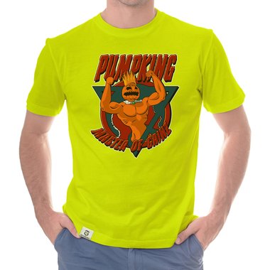 Herren T-Shirt - Pumpking weiss-orange 5XL