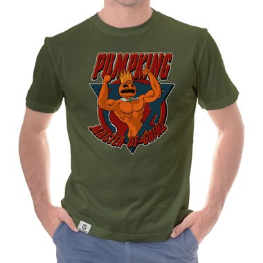 Herren T-Shirt - Pumpking weiss-orange 5XL