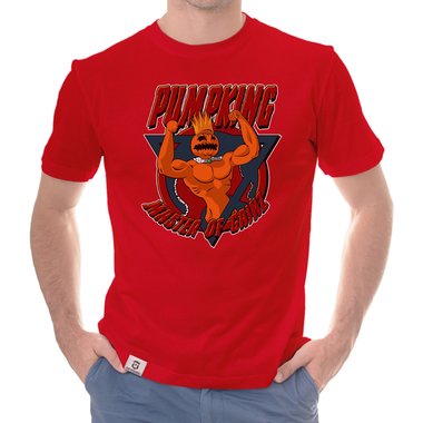 Herren T-Shirt - Pumpking weiss-orange 5XL
