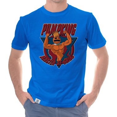 Herren T-Shirt - Pumpking weiss-orange 5XL