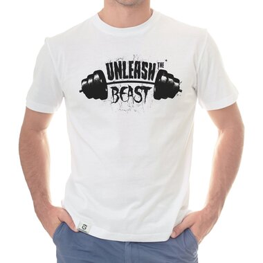 Herren T-Shirt - Unleash the Beast dunkelblau-weiss S