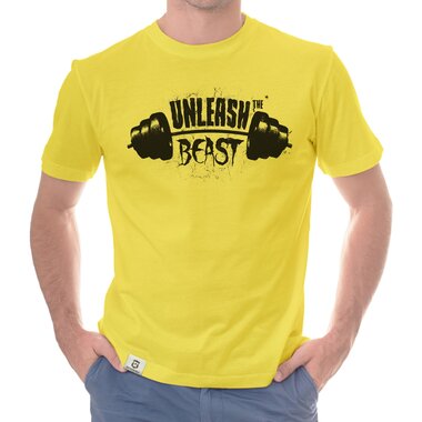 Herren T-Shirt - Unleash the Beast dunkelblau-weiss S