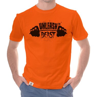 Herren T-Shirt - Unleash the Beast dunkelblau-weiss S
