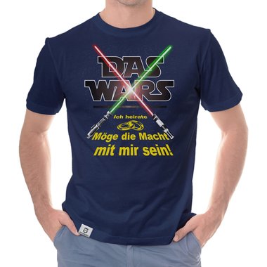 Herren JGA T-Shirt - Das Wars - Ich heirate - Lichtschwert weiss-gelb 5XL