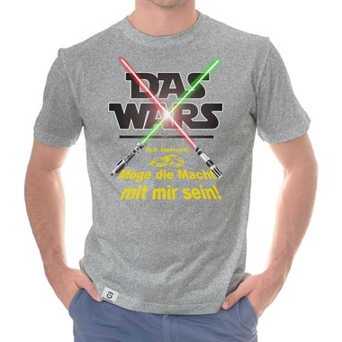 Herren JGA T-Shirt - Das Wars - Ich heirate - Lichtschwert weiss-gelb 5XL