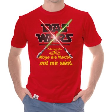 Herren JGA T-Shirt - Das Wars - Ich heirate - Lichtschwert weiss-gelb 5XL