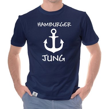 Herren T-Shirt - Hamburger Jung dunkelblau-weiss S