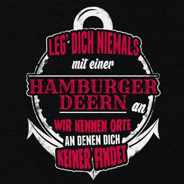 Damen T-Shirt V-Ausschnitt - Leg dich niemals mit hamburger Deerns an!