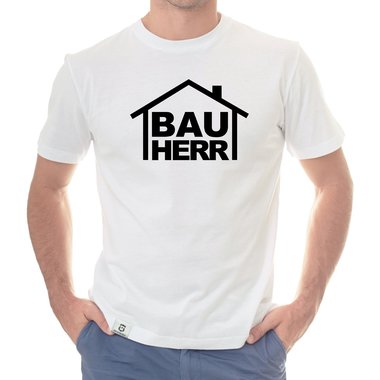 Herren T-Shirt - Bauherr weiss-schwarz 5XL