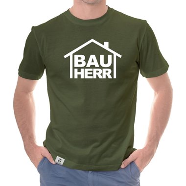 Herren T-Shirt - Bauherr weiss-schwarz 5XL