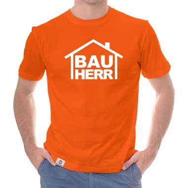 Herren T-Shirt - Bauherr weiss-schwarz 5XL