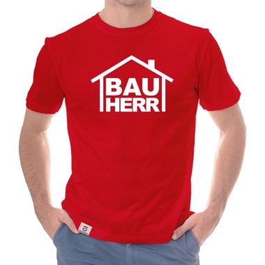 Herren T-Shirt - Bauherr weiss-schwarz 5XL