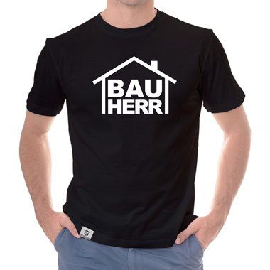 Herren T-Shirt - Bauherr weiss-schwarz 5XL