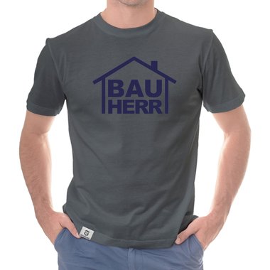 Herren T-Shirt - Bauherr weiss-schwarz 5XL