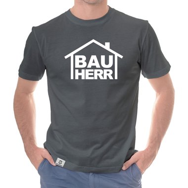 Herren T-Shirt - Bauherr weiss-schwarz 5XL