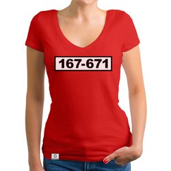 Damen T-Shirt V-Ausschnitt - Karneval Einbrecher Kostm