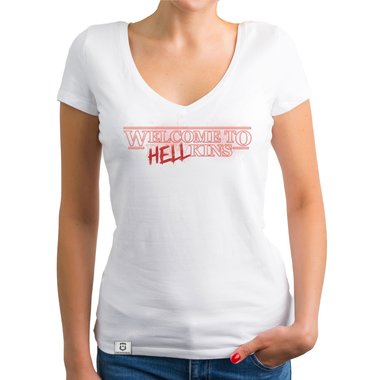 Damen T-Shirt V-Ausschnitt - Welcome to Hellkins