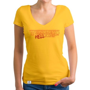 Damen T-Shirt V-Ausschnitt - Welcome to Hellkins