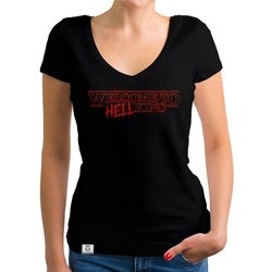 Damen T-Shirt V-Ausschnitt - Welcome to Hellkins