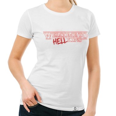Damen T-Shirt - Welcome to Hellkins weiss-rot XXL