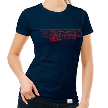 Damen T-Shirt - Welcome to Hellkins weiss-rot XXL