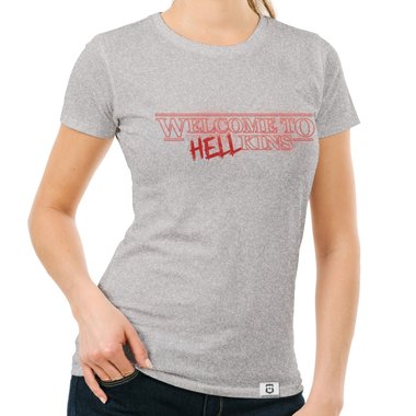 Damen T-Shirt - Welcome to Hellkins weiss-rot XXL