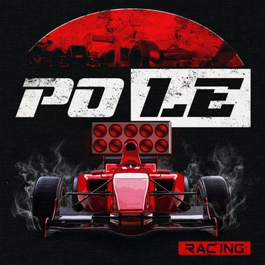 Kinder T-Shirt - Pole Racing dunkelblau-rot 98-104