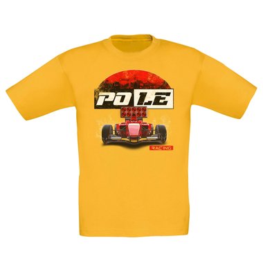 Kinder T-Shirt - Pole Racing weiss-rot 152-164
