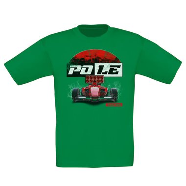 Kinder T-Shirt - Pole Racing weiss-rot 152-164