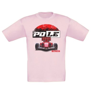 Kinder T-Shirt - Pole Racing weiss-rot 152-164
