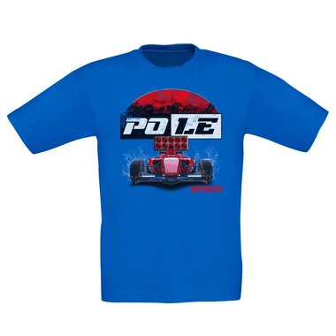 Kinder T-Shirt - Pole Racing weiss-rot 152-164